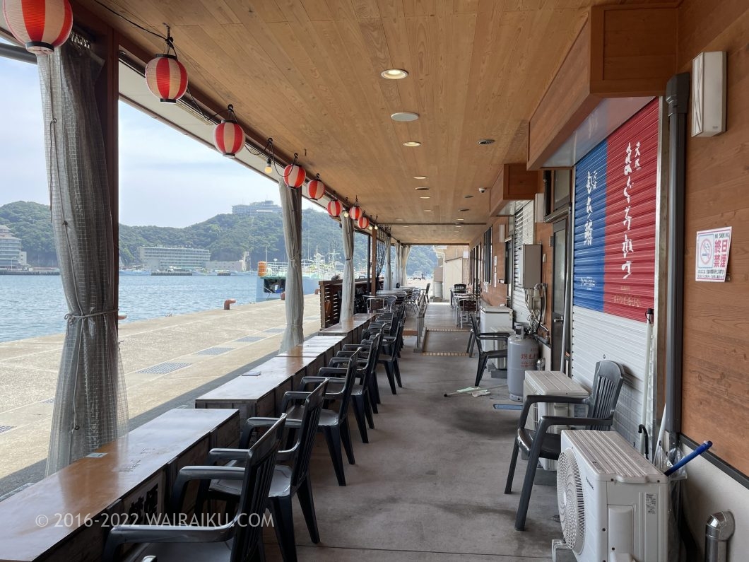 勝浦漁港にぎわい市場 朝ごはん 犬連れ