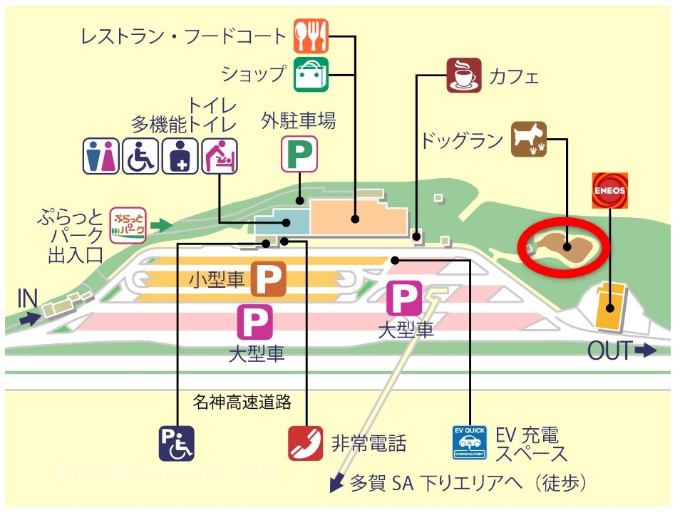 名神高速道路　上り　ドッグラン　多賀SA